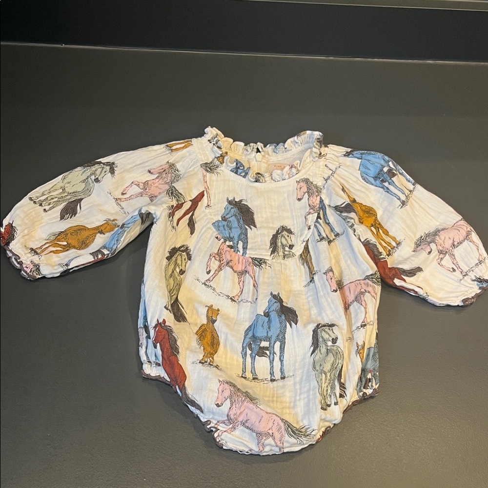 Pink Chicken Horses Bubble 12-18m